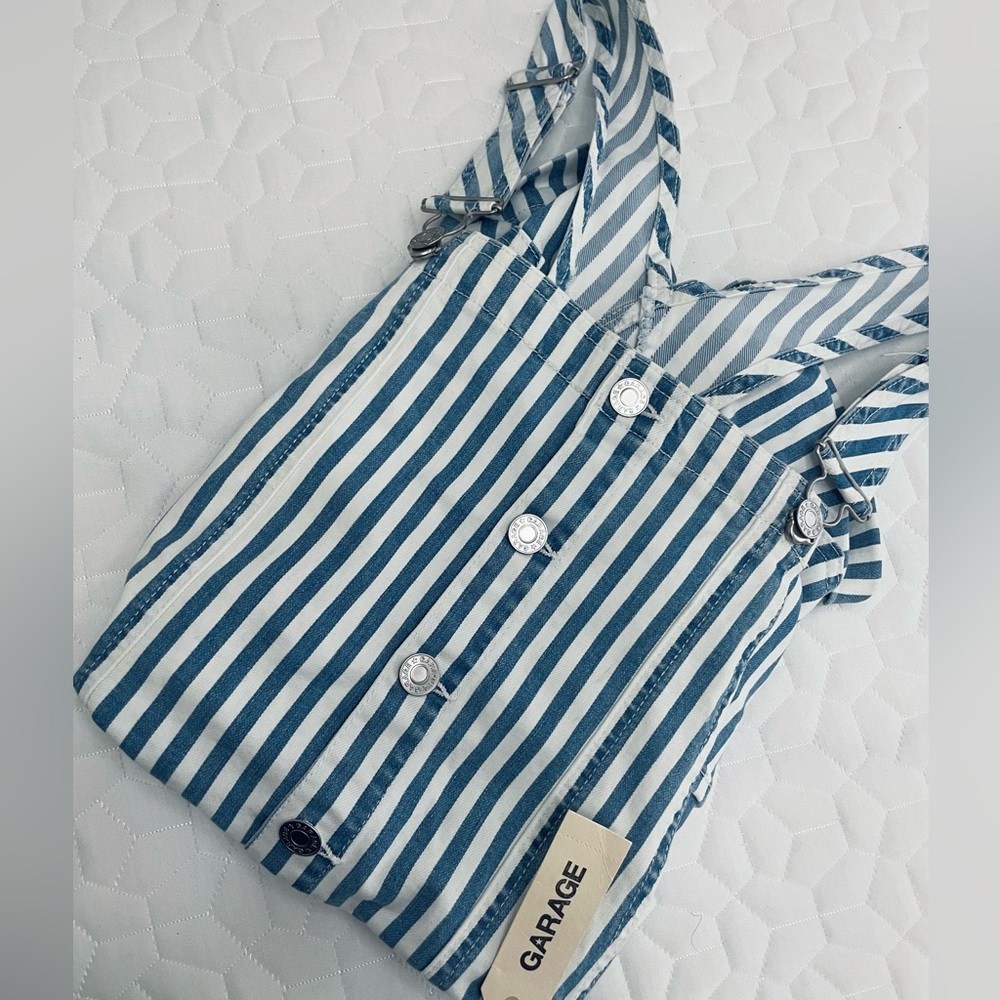 - Garage Stripped Denim Shortalls